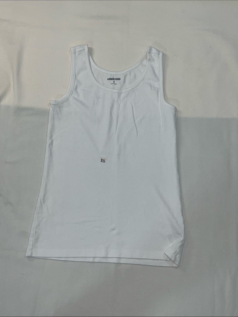 Lands' End White Scoop Neck Tank Top xs
